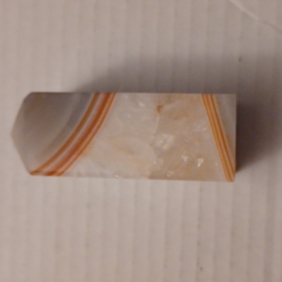 White Tower Crystal With Gray & Orange Swirls - Gemstone - Picture 4 of 7